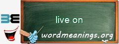 WordMeaning blackboard for live on